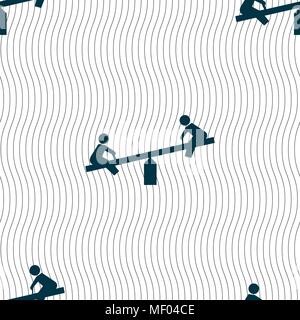 swing icon sign. Seamless pattern with geometric texture. Vector illustration Stock Vector