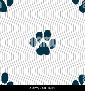 trace dogs icon sign. Seamless pattern with geometric texture. Vector illustration Stock Vector