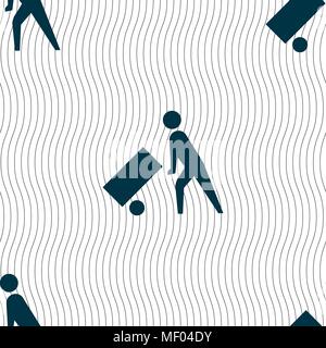 Loader icon sign. Seamless pattern with geometric texture. Vector illustration Stock Vector