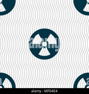 radiation icon sign. Seamless pattern with geometric texture. Vector illustration Stock Vector