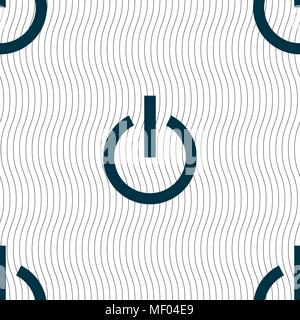 Power icon sign. Seamless pattern with geometric texture. Vector illustration Stock Vector