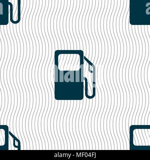 Auto gas station icon sign. Seamless pattern with geometric texture. Vector illustration Stock Vector