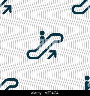 elevator, Escalator, Staircase icon sign. Seamless pattern with geometric texture. Vector illustration Stock Vector