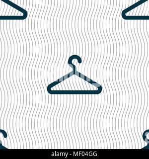 clothes hanger icon sign. Seamless pattern with geometric texture. Vector illustration Stock Vector