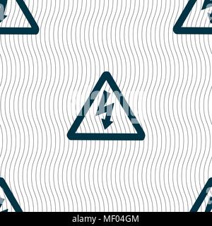 voltage icon sign. Seamless pattern with geometric texture. Vector illustration Stock Vector