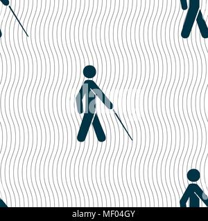 blind icon sign. Seamless pattern with geometric texture. Vector illustration Stock Vector