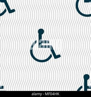 disabled icon sign. Seamless pattern with geometric texture. Vector illustration Stock Vector