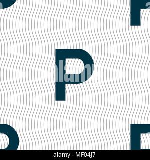 parking icon sign. Seamless pattern with geometric texture. Vector illustration Stock Vector