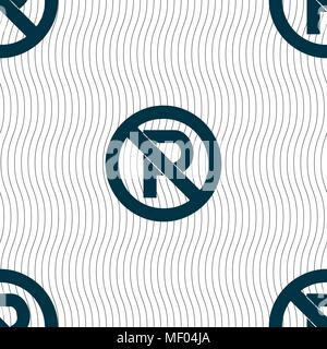 No parking icon sign. Seamless pattern with geometric texture. Vector illustration Stock Vector