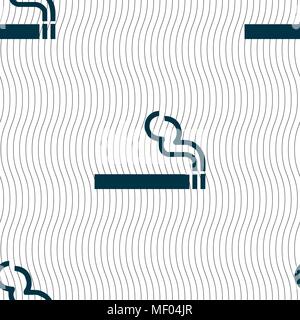 cigarette smoke icon sign. Seamless pattern with geometric texture. Vector illustration Stock Vector
