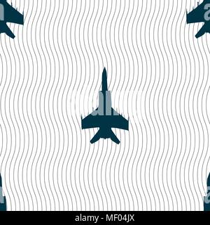 fighter icon sign. Seamless pattern with geometric texture. Vector illustration Stock Vector