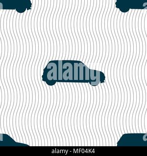 Jeep icon sign. Seamless pattern with geometric texture. Vector illustration Stock Vector