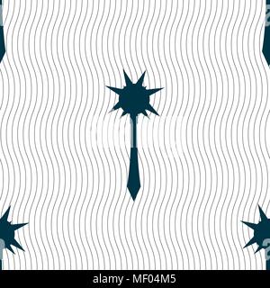 Mace icon sign. Seamless pattern with geometric texture. Vector illustration Stock Vector