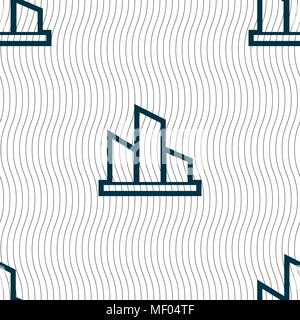 Diagram icon sign. Seamless pattern with geometric texture. Vector illustration Stock Vector