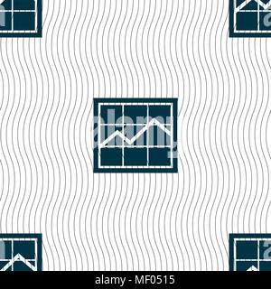 Chart icon sign. Seamless pattern with geometric texture. Vector illustration Stock Vector