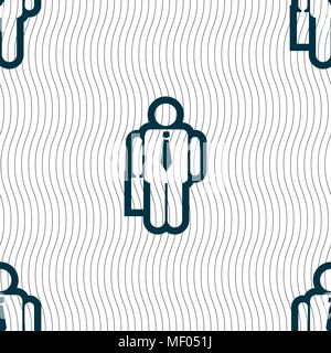 businessman icon sign. Seamless pattern with geometric texture. Vector illustration Stock Vector