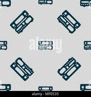radio, receiver, amplifier icon sign. Seamless pattern with geometric texture. Vector illustration Stock Vector