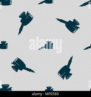 pen and ink icon sign. Seamless pattern with geometric texture. Vector illustration Stock Vector