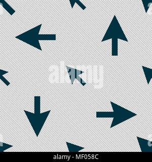 arrow cursor, computer mouse icon sign. Seamless pattern with geometric texture. Vector illustration Stock Vector