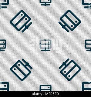 Server icon sign. Seamless pattern with geometric texture. Vector illustration Stock Vector