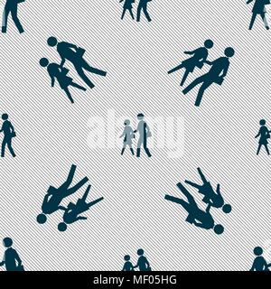 crosswalk icon sign. Seamless pattern with geometric texture. Vector illustration Stock Vector