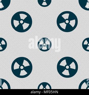 radiation icon sign. Seamless pattern with geometric texture. Vector illustration Stock Vector