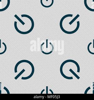 Power icon sign. Seamless pattern with geometric texture. Vector illustration Stock Vector