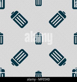 The trash icon sign. Seamless pattern with geometric texture. Vector illustration Stock Vector