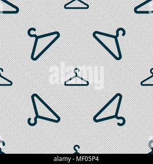 clothes hanger icon sign. Seamless pattern with geometric texture. Vector illustration Stock Vector