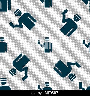 Inspector icon sign. Seamless pattern with geometric texture. Vector illustration Stock Vector