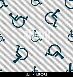 disabled icon sign. Seamless pattern with geometric texture. Vector illustration Stock Vector