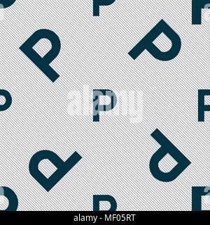 parking icon sign. Seamless pattern with geometric texture. Vector illustration Stock Vector