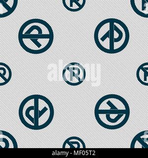 No parking icon sign. Seamless pattern with geometric texture. Vector illustration Stock Vector