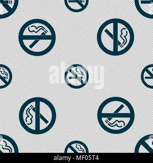 no smoking icon sign. Seamless pattern with geometric texture. Vector illustration Stock Vector