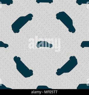 Jeep icon sign. Seamless pattern with geometric texture. Vector illustration Stock Vector