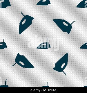 Iron icon sign. Seamless pattern with geometric texture. Vector illustration Stock Vector
