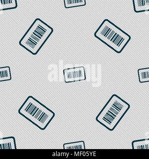 Barcode icon sign. Seamless pattern with geometric texture. Vector illustration Stock Vector