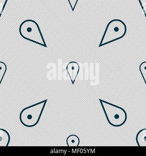 map poiner icon sign. Seamless pattern with geometric texture. Vector illustration Stock Vector