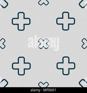 Cancel icon sign. Seamless pattern with geometric texture. Vector illustration Stock Vector