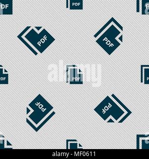 file PDF icon sign. Seamless pattern with geometric texture. Vector illustration Stock Vector