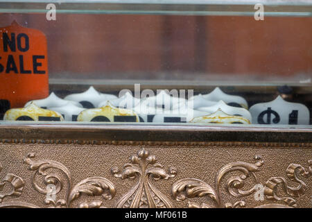 Images of Antique National 313 cash register, manufactured in 1912. Stock Photo