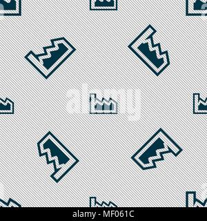 Chart icon sign. Seamless pattern with geometric texture. Vector illustration Stock Vector