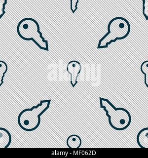 Key icon sign. Seamless pattern with geometric texture. Vector illustration Stock Vector