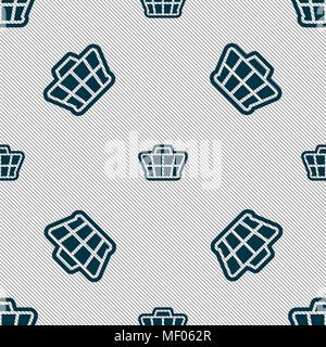 Shopping Cart icon sign. Seamless pattern with geometric texture. Vector illustration Stock Vector