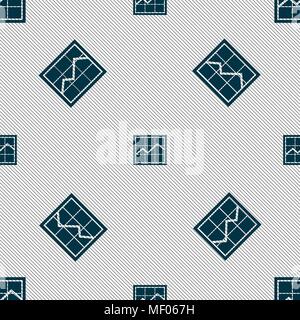 Chart icon sign. Seamless pattern with geometric texture. Vector illustration Stock Vector
