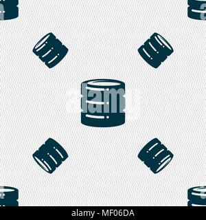hard drive date base icon sign. Seamless pattern with geometric texture. Vector illustration Stock Vector