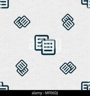 copy icon sign. Seamless pattern with geometric texture. Vector illustration Stock Vector