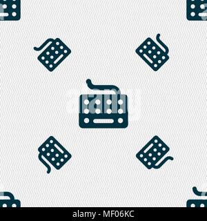 keyboard icon sign. Seamless pattern with geometric texture. Vector illustration Stock Vector