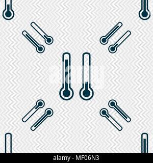 thermometer temperature icon sign. Seamless pattern with geometric texture. Vector illustration Stock Vector