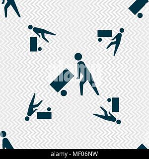 Loader icon sign. Seamless pattern with geometric texture. Vector illustration Stock Vector